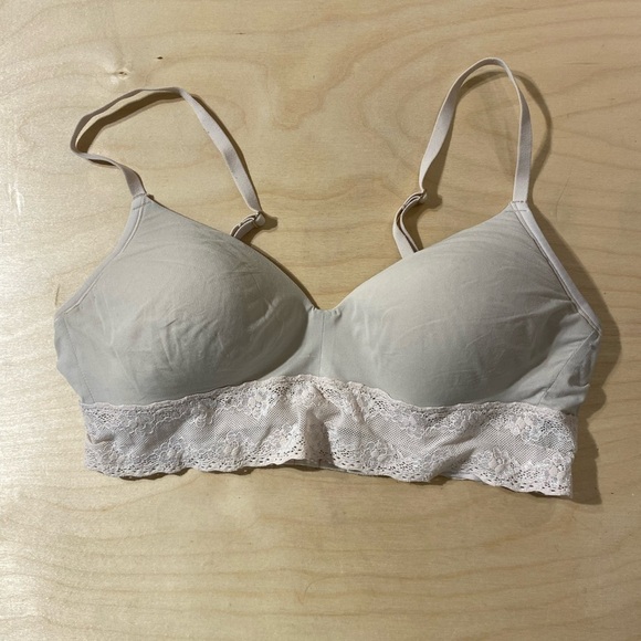 Natori Wireless Lace Trimmed Cream Bralette 32 C (NA) - Picture 2 of 6